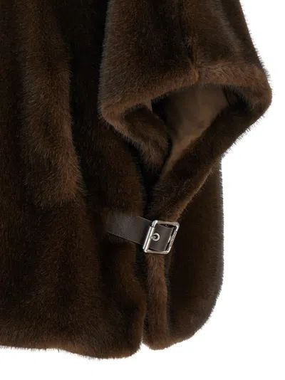 Pinko Comodino Cappa Eco Fur In Brown