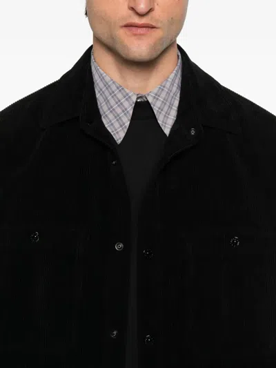 Stone Island Comfortable Overshirt With Pockets And Press Studs In Black