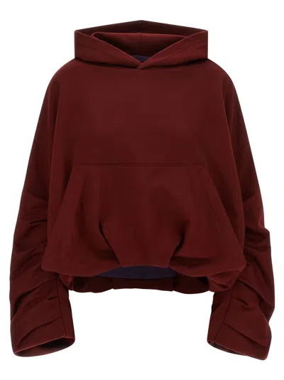 Dries Van Noten Long-sleeved Hooded Sweatshirt In Red
