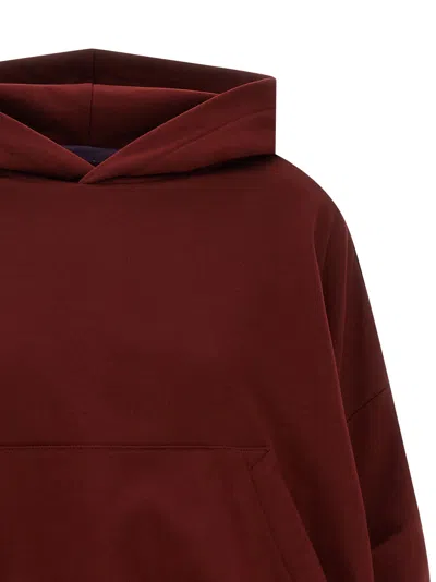 Dries Van Noten Long-sleeved Hooded Sweatshirt In Red