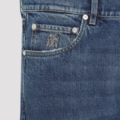 Brunello Cucinelli Belt Loop Jeans In Blue