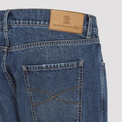 Brunello Cucinelli Belt Loop Jeans In Blue