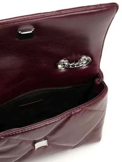 Tory Burch Kira Diamond Quilt Distressed Small Convertible Shoulder Bag Crossbody Bags Bordeaux