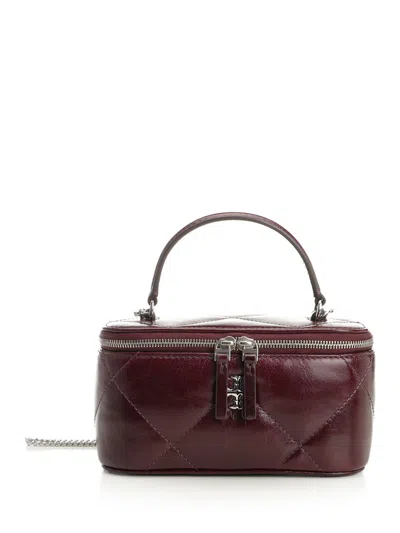 Tory Burch Kira Diamond Quilt Distressed Vanity Case Handbags Bordeaux