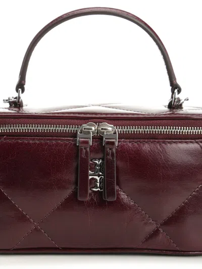 Tory Burch Kira Diamond Quilt Distressed Vanity Case Handbags Bordeaux
