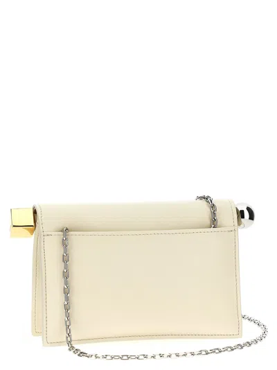 Jacquemus La Petite Pochette Rond Carré Clutch White In Gray