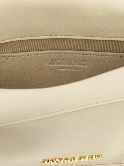 Jacquemus La Petite Pochette Rond Carré Clutch White In Gray