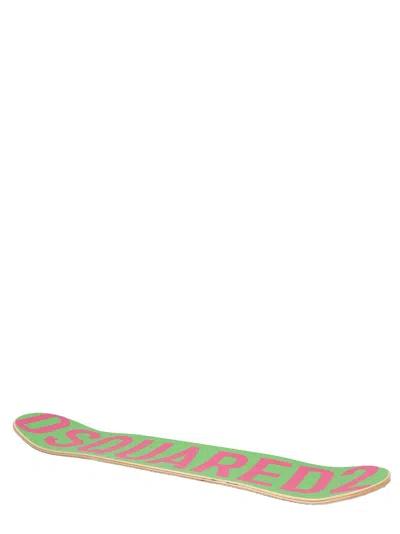 Dsquared2 Logo Skateboard Home & Lifestyle Green In Multi