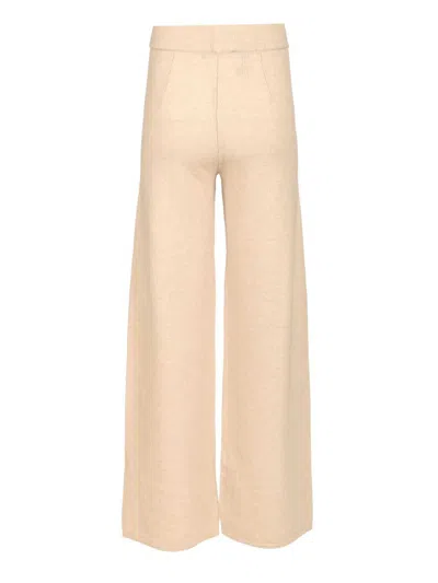 Max Mara Mortiz Wool Cashmere Blend Palazzo Pant Knitwear White In Neutral