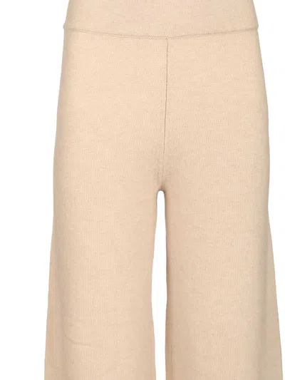 Max Mara Mortiz Wool Cashmere Blend Palazzo Pant Knitwear White In Neutral