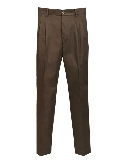 Barena Venezia Mens Army Nerio Pleated Cotton Trousers In Green