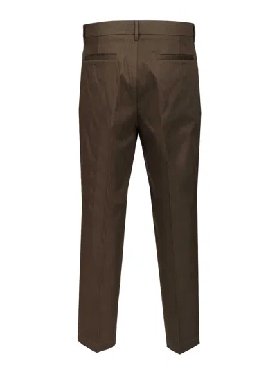 Barena Venezia Mens Army Nerio Pleated Cotton Trousers In Green