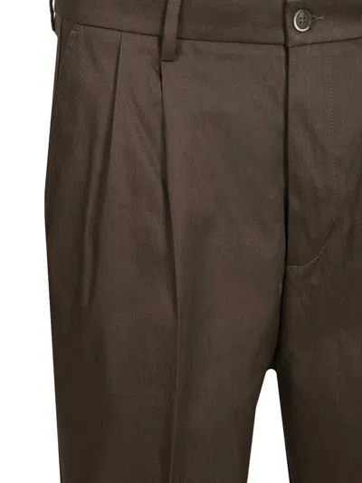 Barena Venezia Mens Army Nerio Pleated Cotton Trousers In Green