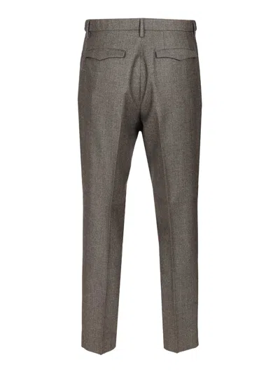 Barena Venezia Pantalone Masco Bita 100 Lana Trousers Brown In Gray