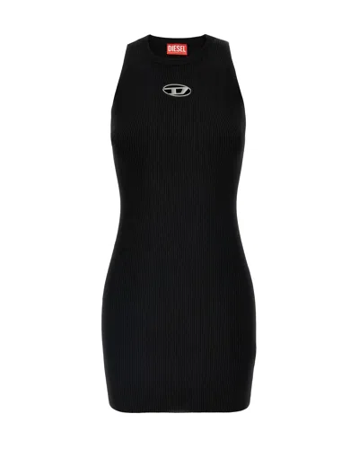 Diesel M-caddix Ribbed Logo Tank Top In Black