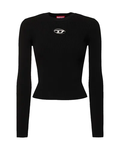 Diesel Long Sleeve Sweater In Black