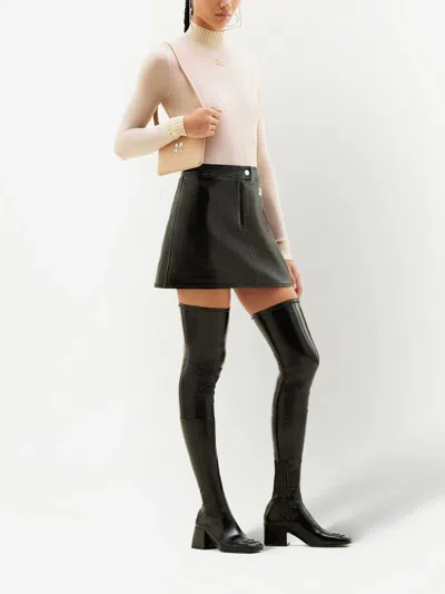 Courrèges Re-edition Vinyl Effect Mini Skirt In Black