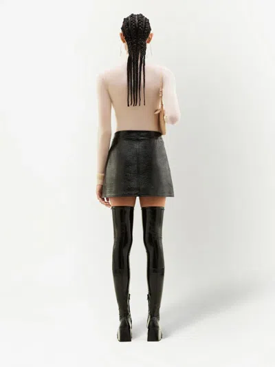 Courrèges Re-edition Vinyl Effect Mini Skirt In Black