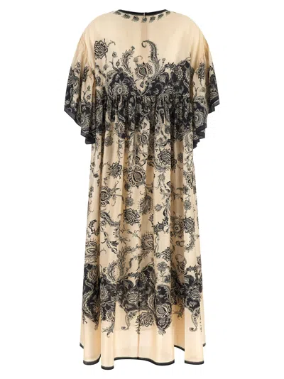 Zimmermann Cream Floral Habotai Silk Rhiannon Maxi Dress In Neutral