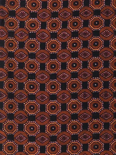 Dries Van Noten Geometric Pattern Silk Scarf With Refined Edges In Multi