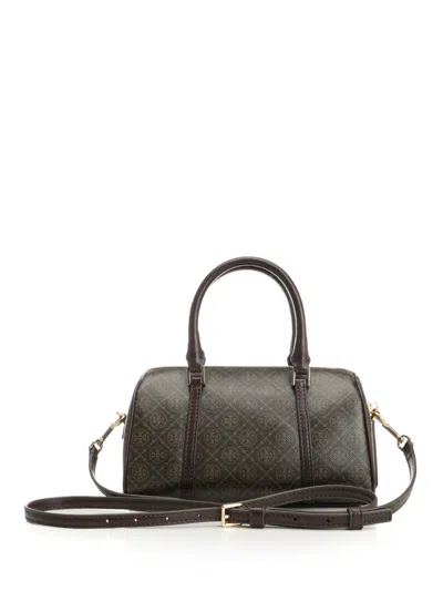Tory Burch T Monogram Coated Canvas Mini Barrel Bag Handbags Beige