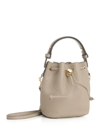 Tory Burch T Monogram Pebble Mini Bucket Bag Handbags Grey