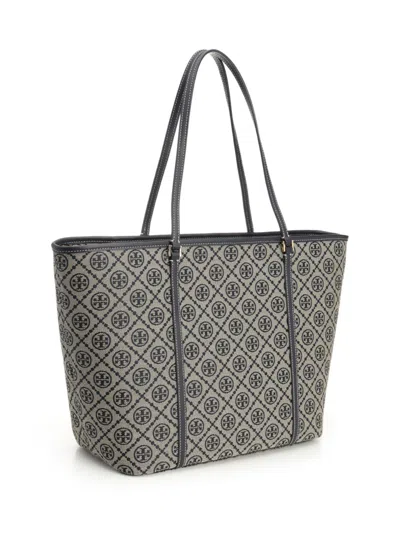 Tory Burch T Monogram Zip Tote Shoulder Bags Blue