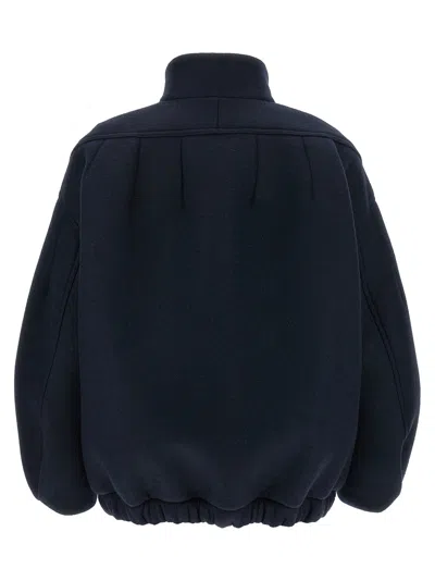 Dries Van Noten Balloon-sleeve High-neck Jacket In Blue