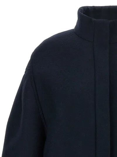 Dries Van Noten Balloon-sleeve High-neck Jacket In Blue