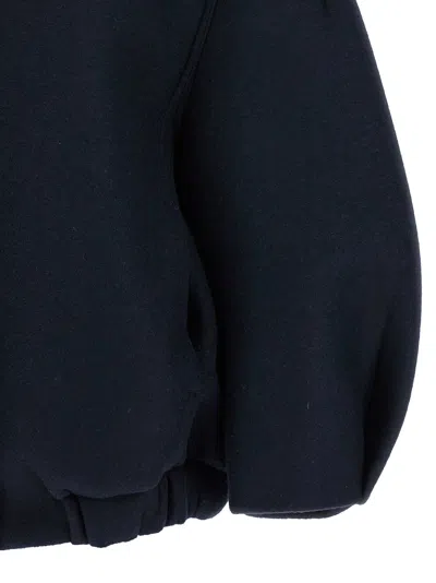 Dries Van Noten Balloon-sleeve High-neck Jacket In Blue
