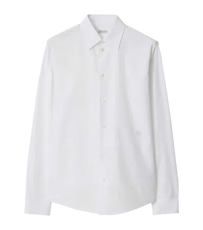 Burberry Cotton Poplin Ekd-embroidered Formal Shirt In White