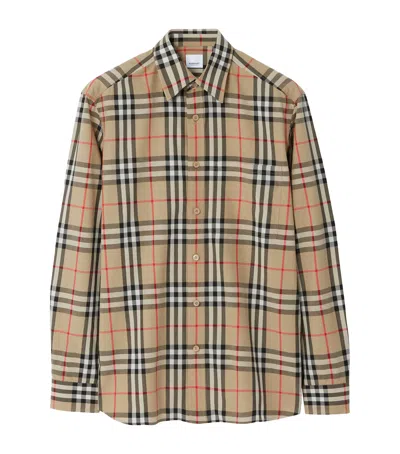 Burberry Check Cotton Shirt In Multi