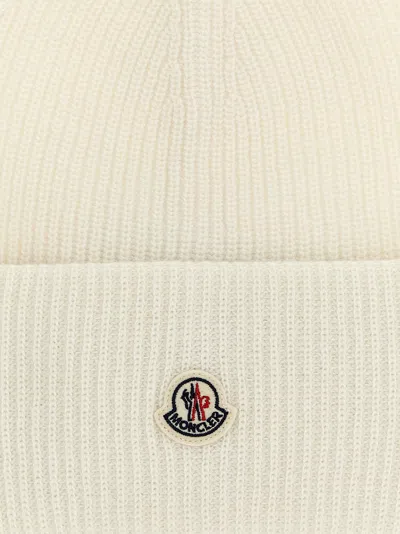 Moncler Wool Beanie Hats White