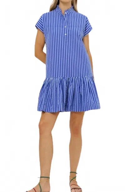 Oliphant Cap Sleeve Mini Dress In Cabana Cobalt In Blue