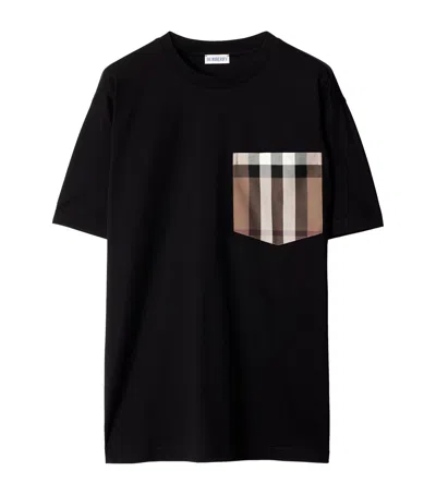 Burberry Carrick Check Pocket T-shirt In Black