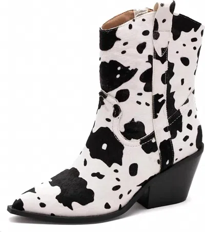Corkys Footwear Women's Lainey Cow Bootie In Black/white In Multi