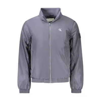 Calvin Klein Blue Polyamide Men Jacket In Blue