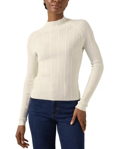 Lk Bennett Womens Cre-cream West Cable-stitch Cotton And Wool-blend Jumper In White