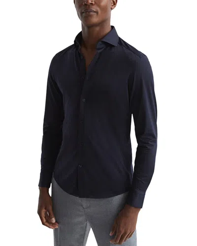 Reiss Navy Blue Cotton In Black