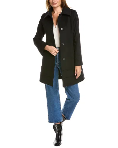 Fleurette Tailored Wool Coat In Black