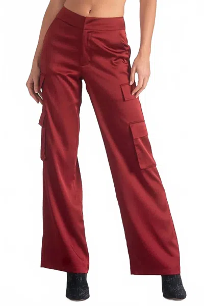Elan Nora Amber Pants In Maroon In Multi