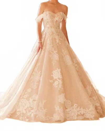 Sophia Tolli Autumn Wedding Gown In Ivory In Pink