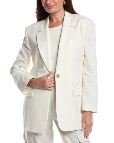 Marella Derby Single-button Straight Blazer In White