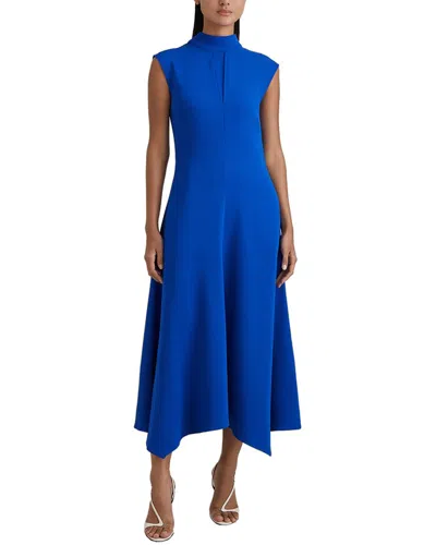 Reiss Jessa Side Ruched Asymmetric Dress In Blue