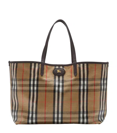 Burberry Medium Tote Bag Highlands Rectangular Check In Brown