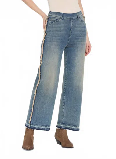 Lyssé Era High Rise Wide Leg Ankle Jeans In Nutshell Dye Midwash In White