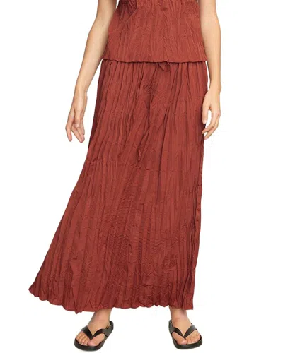 Modern Citizen Ariel Tie-front Crinkled Skirt In Brown