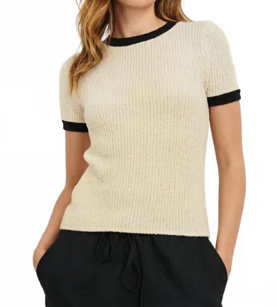 Rails Meredith Crewneck Tee In Ivory Black In Neutral