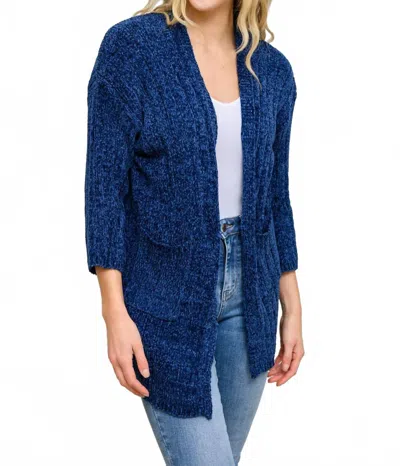 Davi & Dani Mountain Mornings Cardigan In Navy In Blue
