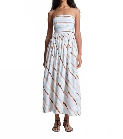A.l.c . Tara Tie Dye Stripe Strapless Dress In Mint Multi